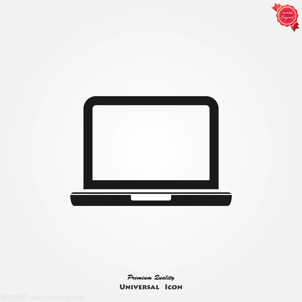 笔记本电脑平面图标与矢量图设计 简约与功能的完美融合